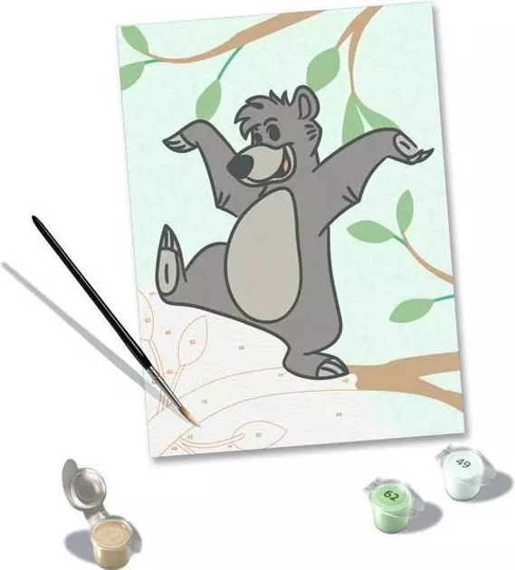 Malowanie po numerach Ravensburger CreArt Disney Baby Baloo 18 x 24 cm (4005556259007) - obraz 3