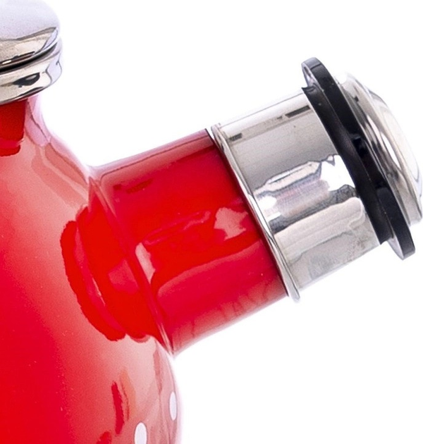 Czajnik Orion Tecka z gwizdkiem emaliowany Czerwony w grochy 1.75 l (8592381160326) - obraz 3