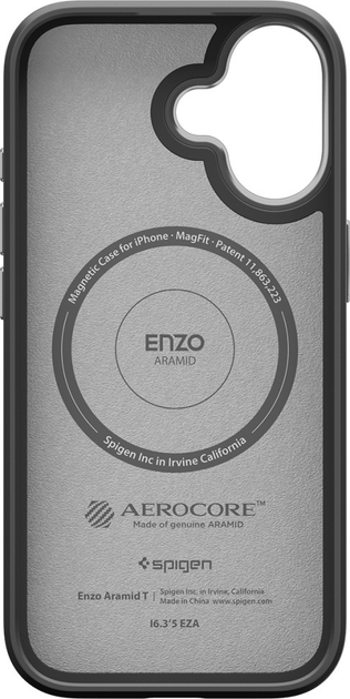 Etui plecki Spigen Enzo Aramid "T" MagSafe do Apple iPhone 17 Black/Silver (8800283311181) - obraz 4