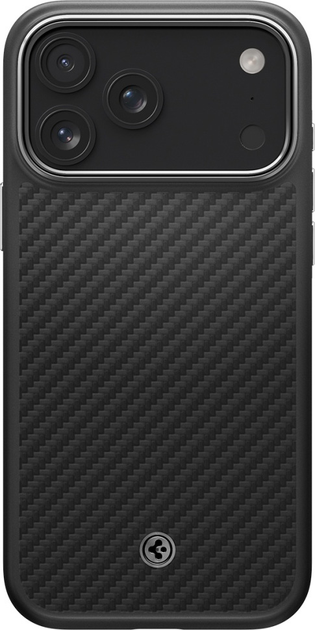 Etui plecki Spigen Enzo Aramid "T" MagSafe do Apple iPhone 17 Pro Max Black/Silver (8800283310344) - obraz 2