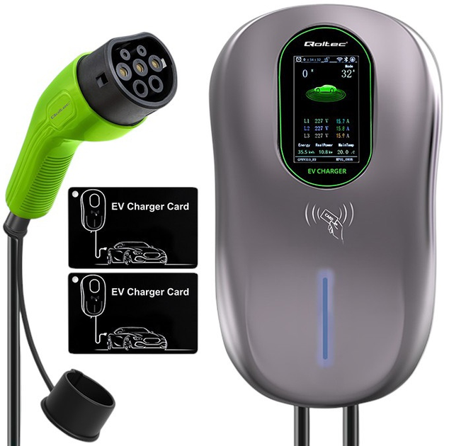 Stacja ładowania Qoltec EV 2 w 1 Type 2 Hotel system 5 m (5901878524313) - obraz 1