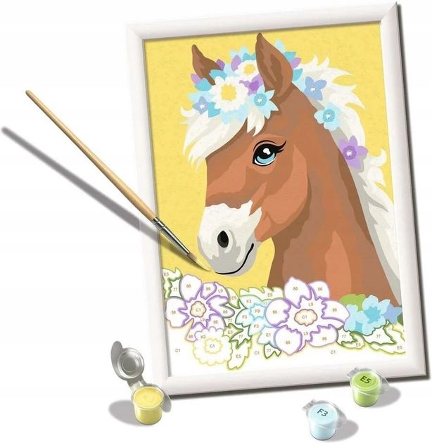 Malowanie po numerach Ravensburger Creart dla dzieci: Konik z krysztalkami 18 x 24 cm (4005556239801) - obraz 3