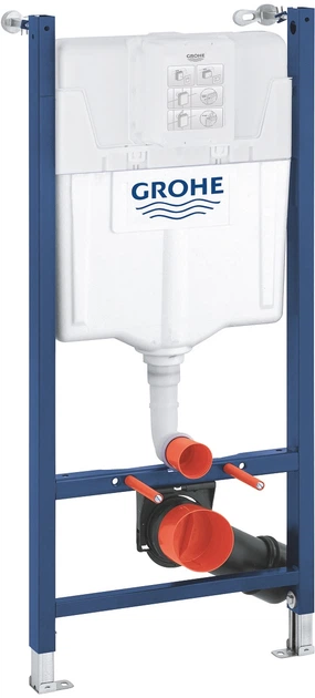 Инсталляция Grohe Rapid SL Solido 38971000 + панель смыва Even 38966KV0 черная глянцевая + унитаз подвесной Kroner Oker WHI533536 Rimless с сиденьем Soft Close дюропласт (38971966KV0KO53R) - изображение 2