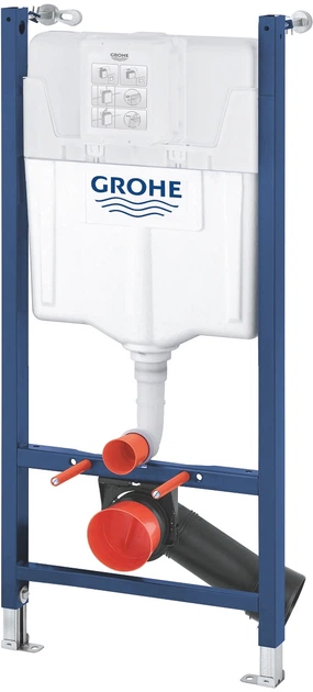 Инсталляция Grohe Rapid SL Solido 38971000 + панель смыва Even 38966KV0 черная глянцевая + унитаз подвесной Kroner Oker WHI533536 Rimless с сиденьем Soft Close дюропласт (38971966KV0KO53R) - изображение 3