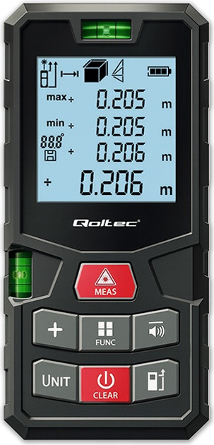 Лазерний далекомір Qoltec 50687 LCD 120m (5901878506876) - зображення 1