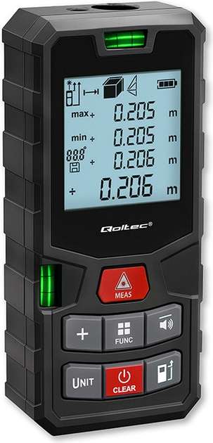 Лазерний далекомір Qoltec 50687 LCD 120m (5901878506876) - зображення 2