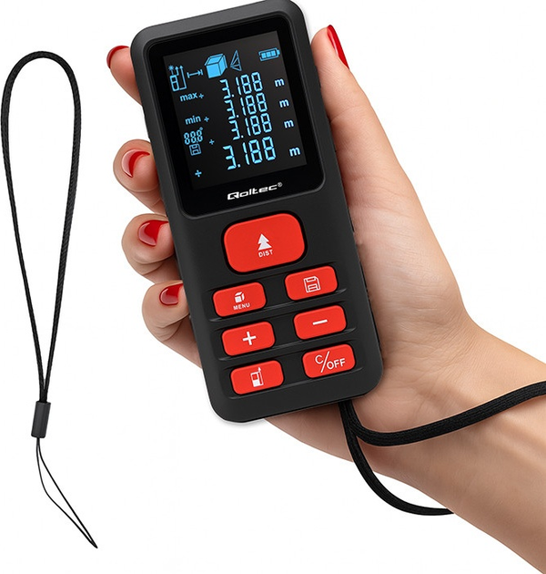 Лазерний далекомір Qoltec 50688 LCD 120m (5901878506883) - зображення 4