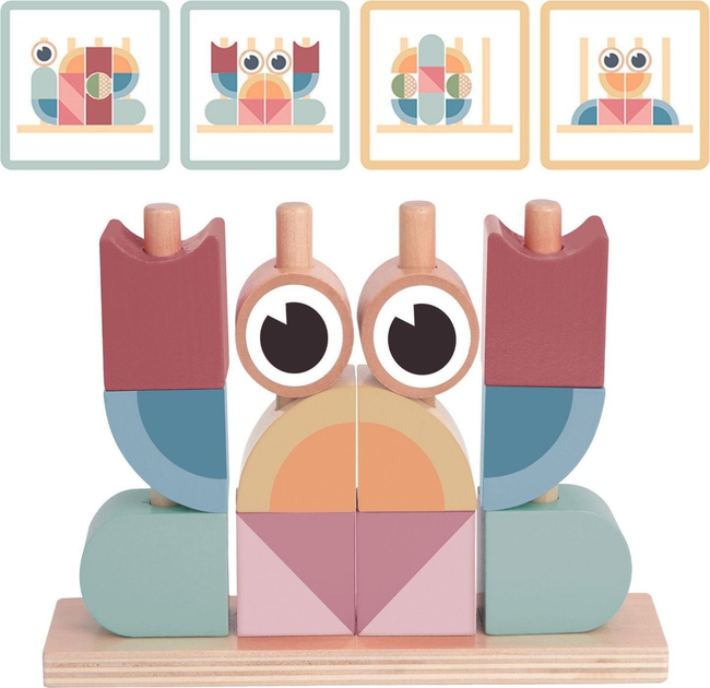 Klocki drewniane Tooky Toy układanka Krab pastelowy (6976831550189) - obraz 2