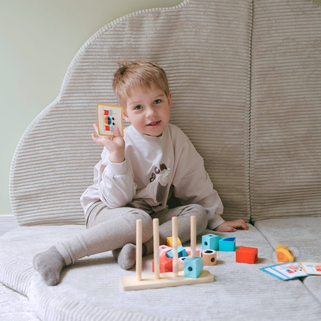 Klocki drewniane Tooky Toy układanka Krab pastelowy (6976831550189) - obraz 6