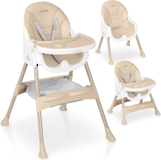Krzesełko do karmienia Ricokids Mani 3 w 1 Beżowe (5903890622152) - obraz 2