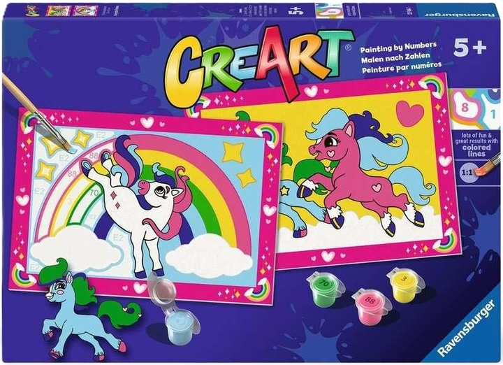 Malowanie po numerach Ravensburger Creart dla dzieci Junior: Fairy Ponies (4005556239641) - obraz 1
