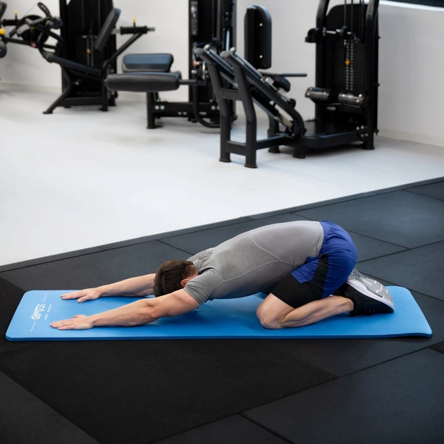 Коврик (мат) для фитнеса и йоги Gymtek NBR 1,5см голубой - изображение 6