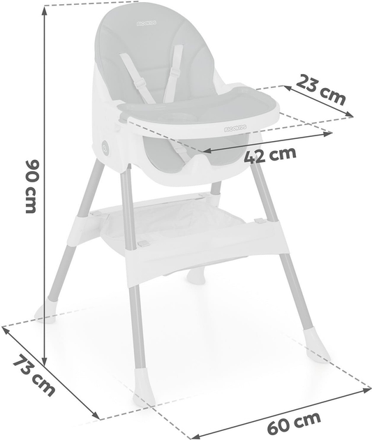 Krzesełko do karmienia Ricokids Mani 3 w 1 Szare (5903890622138) - obraz 3