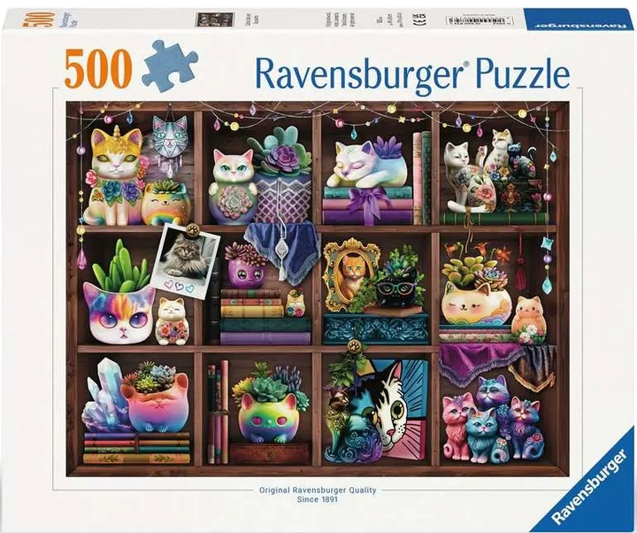 Пазл Ravensburger Cats and Succulents 500 елементів 12000874 (4005555008743) - зображення 1
