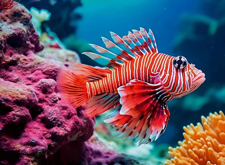 Пазл Ravensburger Colorful Animals Red Lionfish 500 елементів 12001334 (4005555013341) - зображення 2
