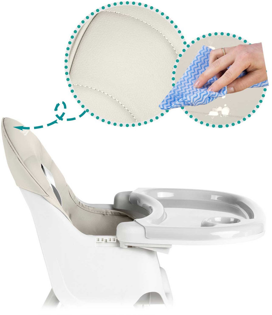 Krzesełko do karmienia Ricokids Milo 3 w 1 Szare + Śliniaczek (5903890632267) - obraz 9