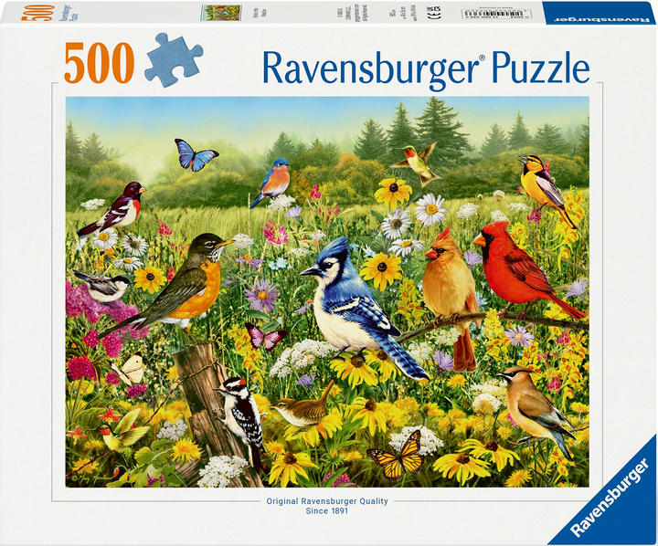 Пазл Ravensburger Ptaki na łące 500 елементів 12000336 (4005555003366) - зображення 1