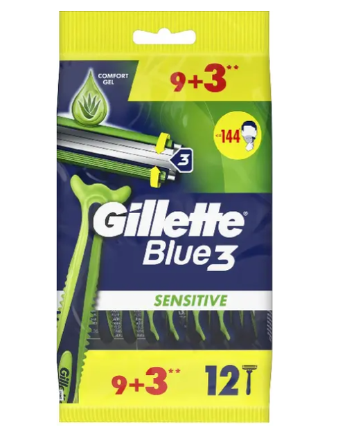 Станки для бритья Gillette Blue 3 Sensetive 12шт - Фото 1 Станки для бритья Gillette Blue 3 Sensetive 12шт - изображение 1