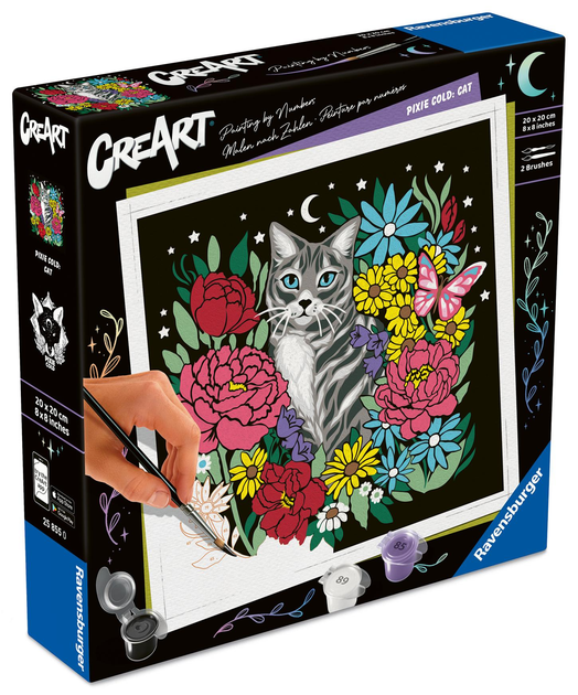 Malowanie po numerach Ravensburger Creart: Pixie Cold Edition Kot (4005556258550) - obraz 2