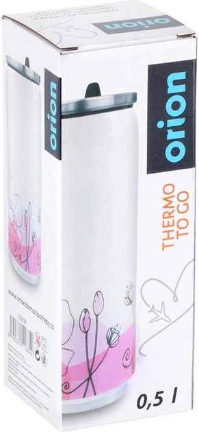 Kubek termiczny puszka Orion Biało Różowy 500 ml (8592381116842) - obraz 5