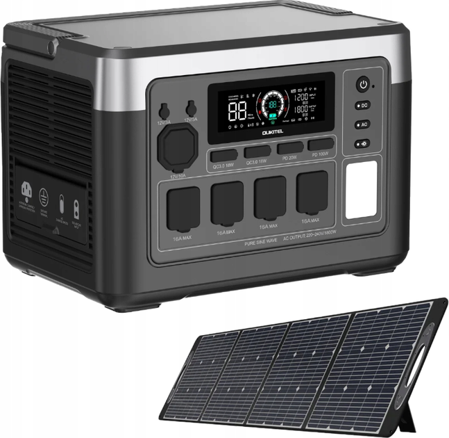Зарядна станція Oukitel P1000E Plus + solar panel 100W / 1800 Вт / 1024 Вт⋅год / LiFePO4 (8901647324172) - зображення 1