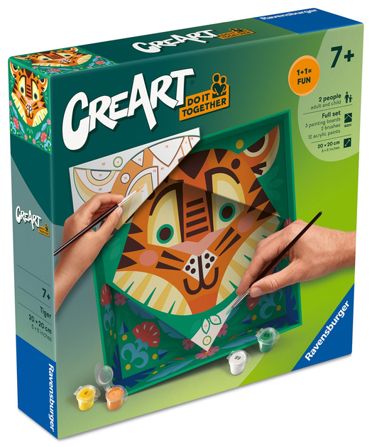 Malowanie po numerach Ravensburger Creart Do it together: Lew (4005556258635) - obraz 2