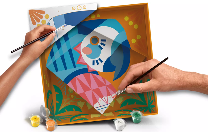 Malowanie po numerach Ravensburger Creart Do it together: Papuga (4005556258642) - obraz 3