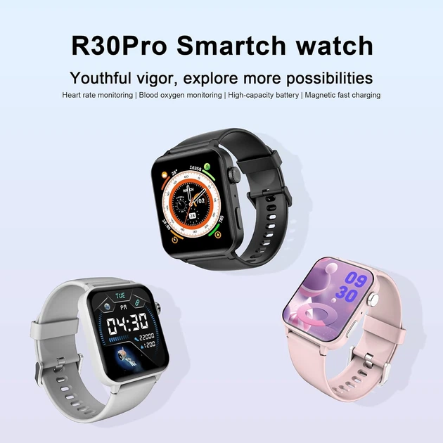 Смарт-часы IOWODO R30 Pro SpO2 IP68 Bluetooth Smart Watch Bl - Фото 8 Смарт-часы IOWODO R30 Pro SpO2 IP68 Bluetooth Smart Watch Bl - изображение 8