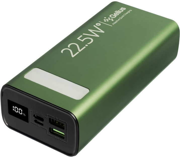 Powerbank Gelius Lightstone GP-PB300 30000 mAh 22.5W Green (GP-PB300) - obraz 3