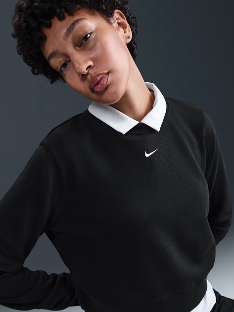 Bluza bez kaptura damska Nike W Nsw Nk Chill Ft Crew HV2393-010 M Czarna (198482108380) - obraz 5