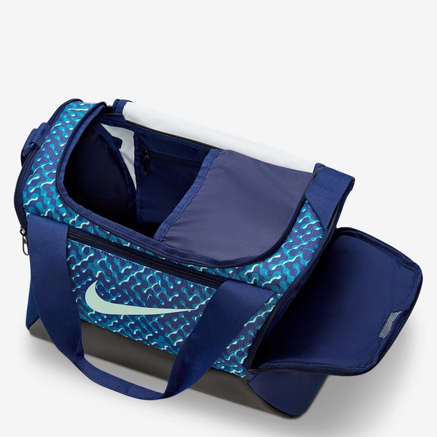 Спортивна сумка тканинна Nike Nk Brsla Xs Duff- 9.5 Aop Fa25 HV6605-492 Синя (198480966944) - зображення 5