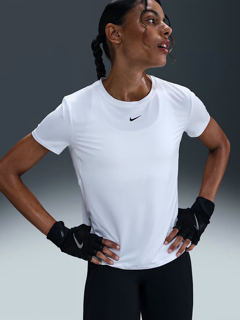 Koszulka sportowa damska Nike W Nk One Classic Df Ss Top Wt IB9408-100 L Biała (197864159644) - obraz 1