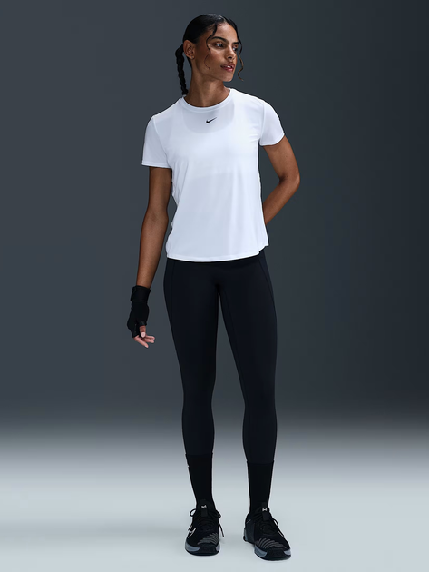 Спортивна футболка для фітнесу жіноча Nike W Nk One Classic Df Ss Top Wt IB9408-100 S Біла (197864225936) - зображення 3