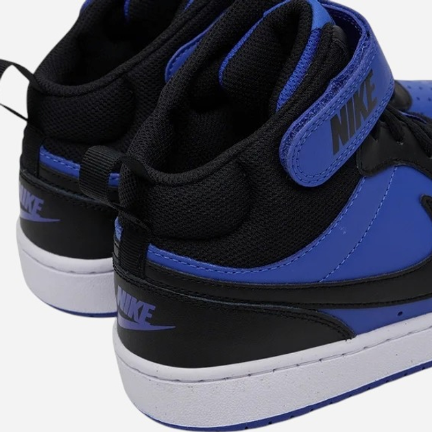 Підліткові високі кеди для хлопчика Nike Court Borough Mid 2 (GS) CD7782-404 38.5 (6Y US) Сині з чорним (197594236608) - зображення 6