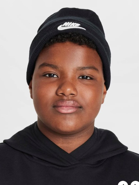 Czapka dziecięca beanie Nike K Nk Peak Beanie Tc Fut HF5498-010 Czarna (197596817836) - obraz 2