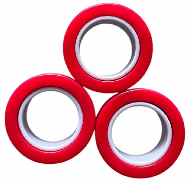 Фіджет-кільця антистрес — набір магнітних кілець для моторики, зняття стресу і концентрації червоні - Фото 9 Фіджет-кільця антистрес — набір магнітних кілець для моторики, зняття стресу і концентрації червоні - зображення 9