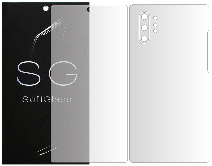 Бронепленка для Samsung Note 10 Plus 2019 N975 комплект: для передней и задней панели износоустойчивая полиуретановая SoftGlass - Фото 2 Бронепленка для Samsung Note 10 Plus 2019 N975 комплект: для передней и задней панели износоустойчивая полиуретановая SoftGlass - изображение 2