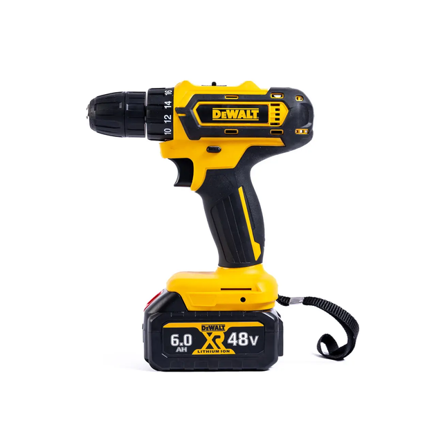 Набор аккумуляторный DeWalt 3в1 шуруповерт перфоратор болгарка в кейсе с 2 аккумуляторами 48 Вт Черный с желтым - Фото 5 Набор аккумуляторный DeWalt 3в1 шуруповерт перфоратор болгарка в кейсе с 2 аккумуляторами 48 Вт Черный с желтым - изображение 5