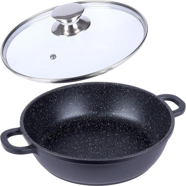 Patelnia Orion Grande granitowa z pokrywką 24 cm (8592381149277) - obraz 1