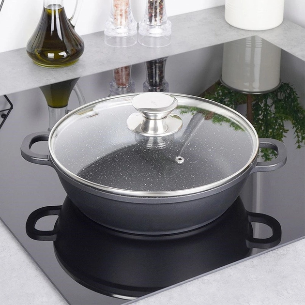 Patelnia Orion Grande granitowa z pokrywką 24 cm (8592381149277) - obraz 2