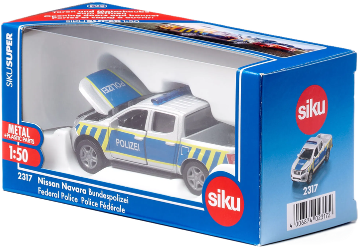 Автомобіль Siku Super Nissan Navara Німецька федеральна поліція (4006874023172) - зображення 1