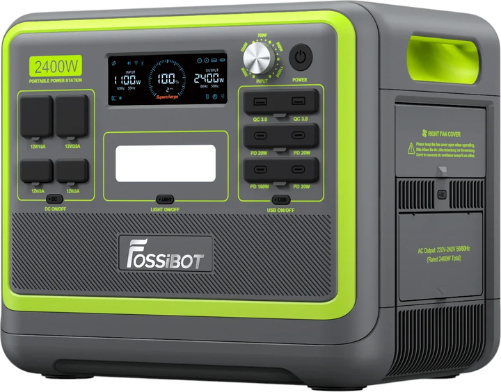 Stacja ładująca Fossibot F2400 / 2400W / 2048 Wh / LiFePO4 Green (6976133249903) - obraz 1