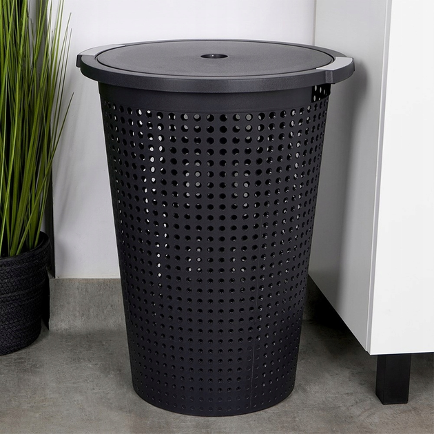 Kosz na pranie Vilde Czarny 35 l (8720573387866) - obraz 3