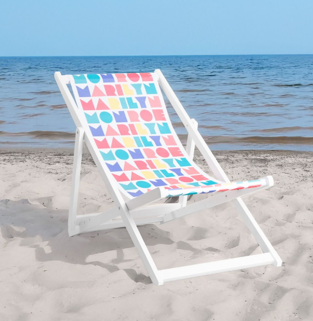 Шезлонг HOMLA 744723 MONROE SUMMER 59 x 87/102 x 87/71 cм дерев'яний білий (5906496744723) - зображення 8