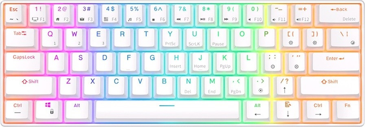 Клавіатура бездротова RK ROYAL KLUDGE RK61 RGB Red Switch White (RK-61-WH-REDSW-US) - зображення 1