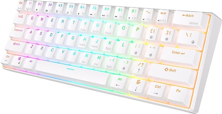 Клавіатура бездротова RK ROYAL KLUDGE RK61 RGB Red Switch White (RK-61-WH-REDSW-US) - зображення 3
