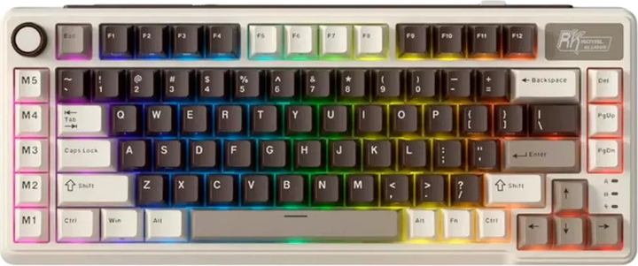 Клавіатура бездротова RK ROYAL KLUDGE L75 RGB Cream Switch Mocha Grey (RK-L75-MCHAGY-CRMSW-US) - зображення 1