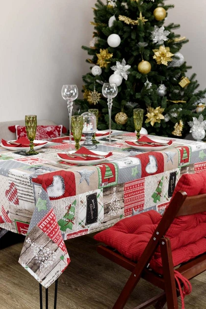 Скатерть Merry Christmas ProDobro 132х180 см текстиль для сервировки стола новогодняя скатерть (570429) - изображение 2