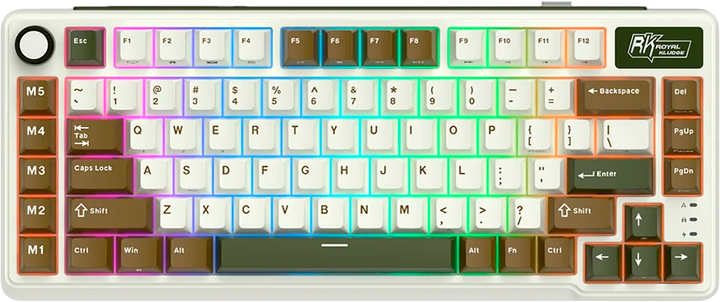 Клавіатура бездротова RK ROYAL KLUDGE L75 RGB Beige Switch Palm Green (RK-L75-PLMGRN-BEGSW-US) - зображення 1