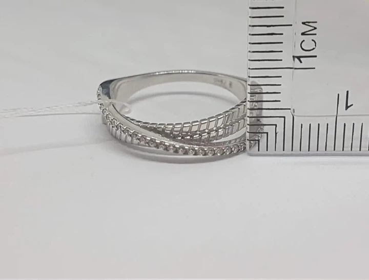 Серебряное кольцо с фианитами. КВ1949С 16,5 - изображение 5